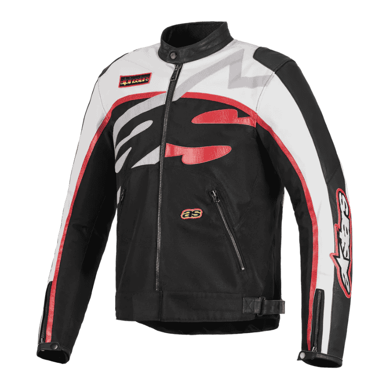 CHAQUETA DE CUERO ALPINESTARS AXTON NEGRO - BLANCO - ROJO