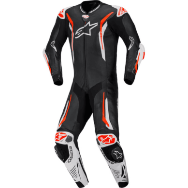 MONO DE PIEL 1 PIEZA HOMBRE ALPINESTARS RACING GP TECH V5 NEGRO / ROJO FLUOR