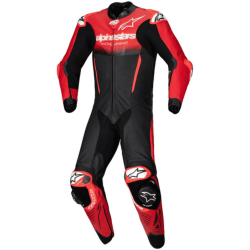 MONO DE PIEL 1 PIEZA HOMBRE ALPINESTARS RACING GP-R7 NEGRO / ROJO MEDIO