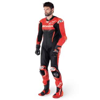 MONO DE PIEL 1 PIEZA HOMBRE ALPINESTARS RACING GP-R7 NEGRO / ROJO MEDIO