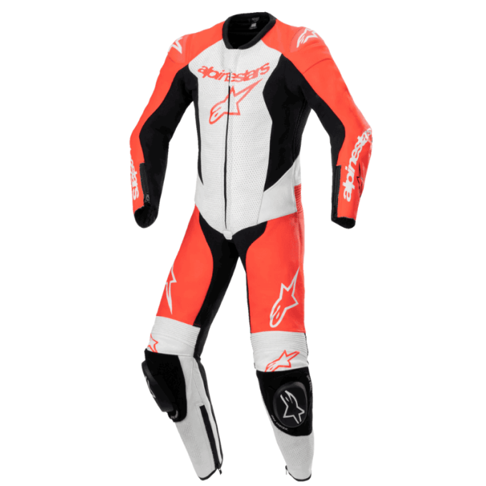 MONO DE PIEL 1 PIEZA HOMBRE ALPINESTARS RACING GP-R7 NEGRO / ROJO MEDIO