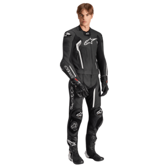 MONO DE PIEL 1 PIEZA HOMBRE ALPINESTARS RACING YOUTH GP PLUS NEGRO / BLANCO 