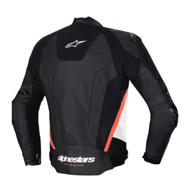 CHAQUETA DE CUERO ALPINESTARS MISSILE V3 NEGRO / BLANCO / ROJO NEON