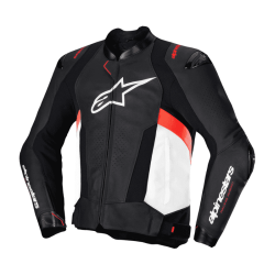 CHAQUETA DE CUERO ALPINESTARS MISSILE V3 NEGRO / BLANCO / ROJO NEON