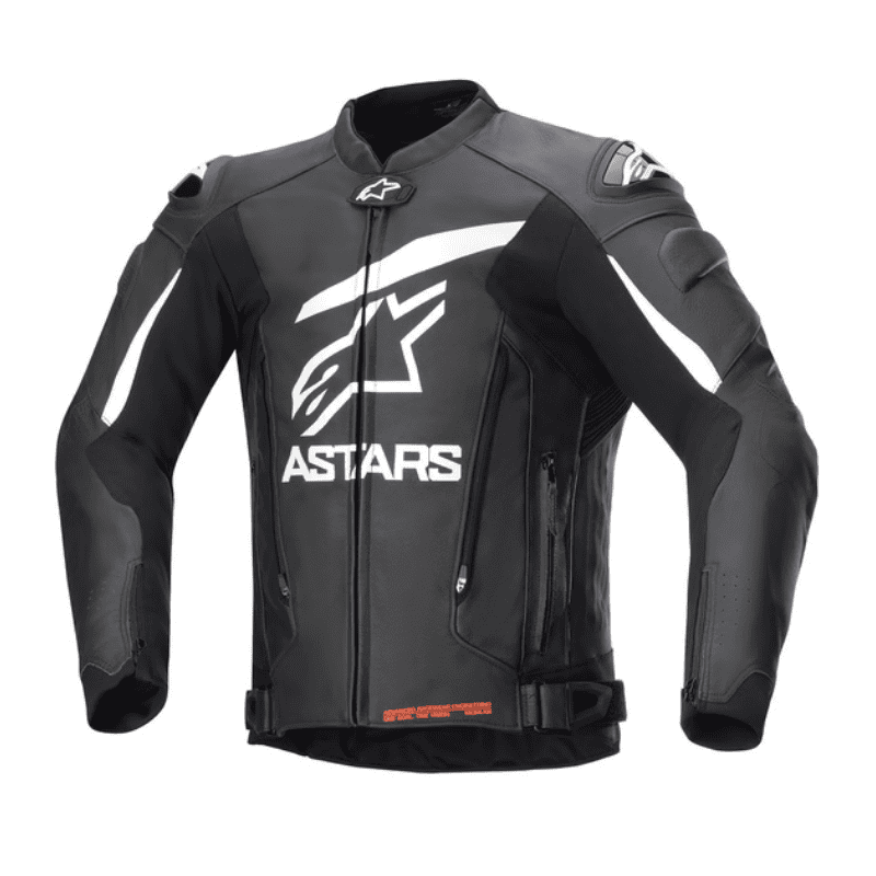 CHAQUETA DE CUERO ALPINESTARS GP PLUS V4 NEGRO / BLANCO
