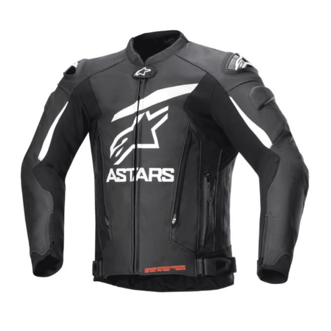CHAQUETA DE CUERO ALPINESTARS GP PLUS V4 NEGRO / BLANCO