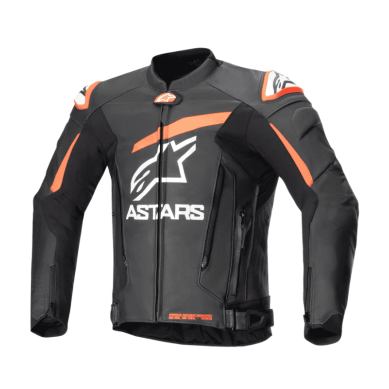 CHAQUETA DE CUERO ALPINESTARS GP PLUS V4 NEGRO / ROJO FLUOR