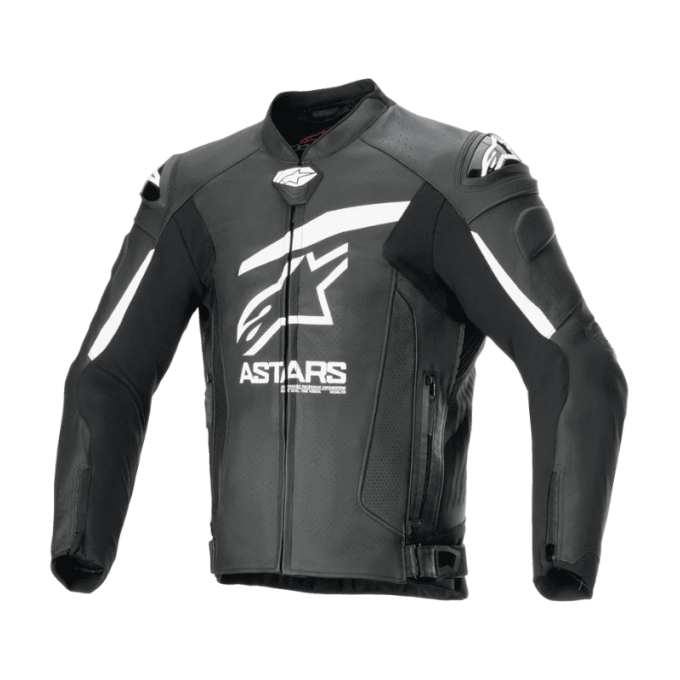 CHAQUETA DE CUERO ALPINESTARS GP PLUS R V4 AIRFLOW NEGRO / BLANCO