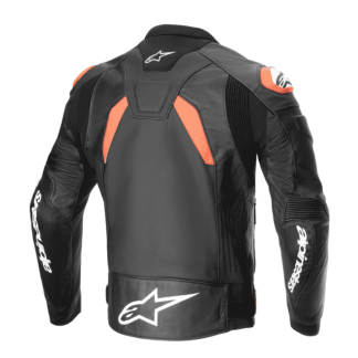 CHAQUETA DE CUERO ALPINESTARS GP PLUS R V4 AIRFLOW NEGRO / ROJO FLUOR