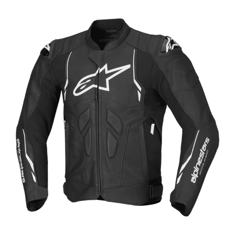 CHAQUETA DE CUERO ALPINESTARS DUSK NEGRO / BLANCO