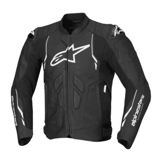 CHAQUETA DE CUERO ALPINESTARS DUSK NEGRO / BLANCO