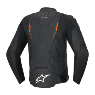 CHAQUETA DE CUERO ALPINESTARS DUSK AIRFLOW NEGRO / ROJO FLUOR
