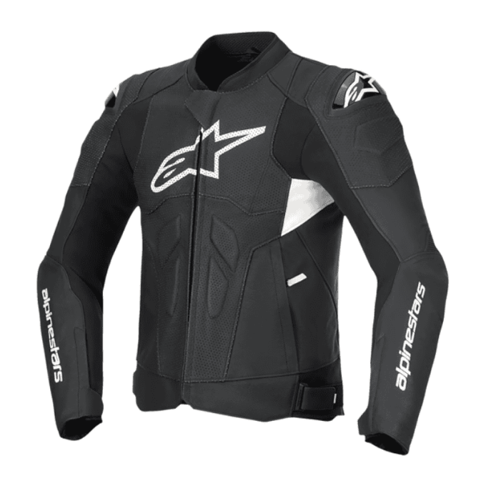 CHAQUETA DE CUERO ALPINESTARS DUSK AIRFLOW NEGRO / BLANCO