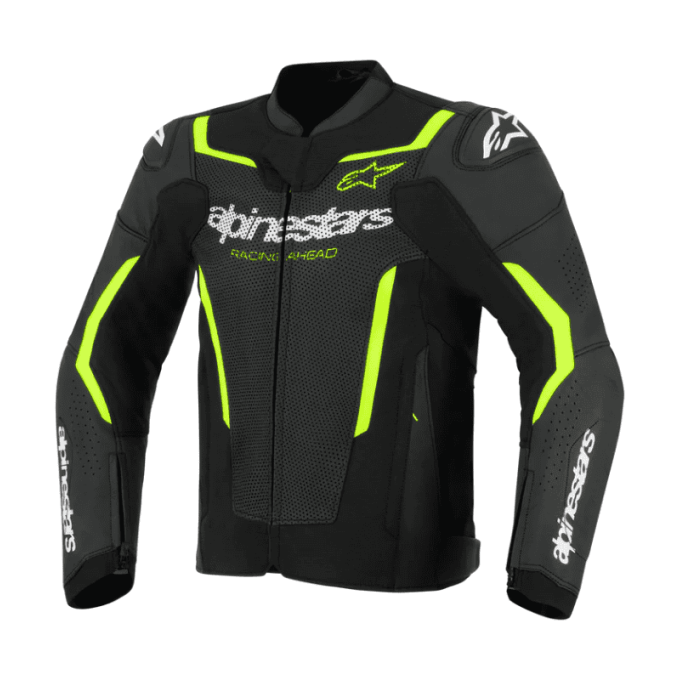 CHAQUETA DE CUERO ALPINESTARS GP FORCE V2 NEGRO / BLANCO