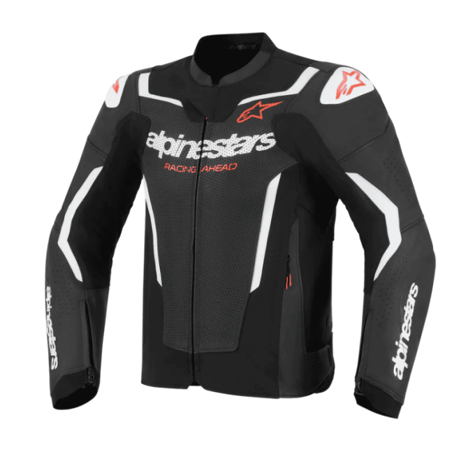 CHAQUETA DE CUERO ALPINESTARS GP FORCE V2  AIRFLOW NEGRO / AMARILLO NEÓN