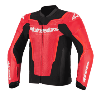 CHAQUETA DE CUERO ALPINESTARS GP FORCE V2  AIRFLOW BLANCO/ NEGRO