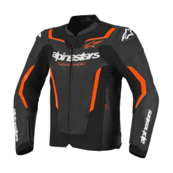 CHAQUETA DE CUERO ALPINESTARS GP FORCE V2 AIRFLOW NEGRO / ROJO NEÓN