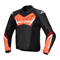 CHAQUETA DE CUERO ALPINESTARS FASTER V3 NEGRO / BLANCO