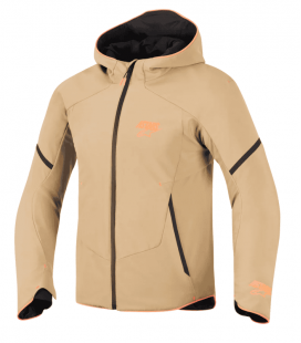 CHAQUETA ALPINESTARS AEROSHELL WP MARRÓN / NEGRO / NARANJA FLUOR