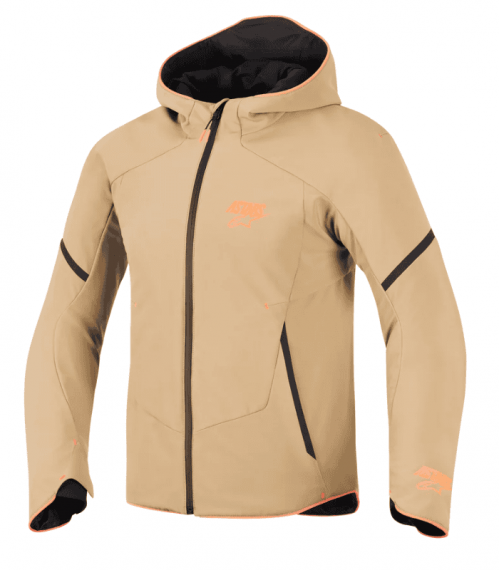 CHAQUETA ALPINESTARS AEROSHELL WP MARRÓN / NEGRO / NARANJA FLUOR