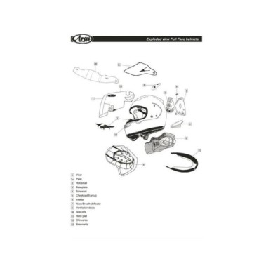 Cubiertas laterales Arai VAS-V Outline Cherry | Recambio