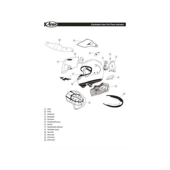 Cubiertas laterales Arai VAS-V Scope Blanco | Recambio