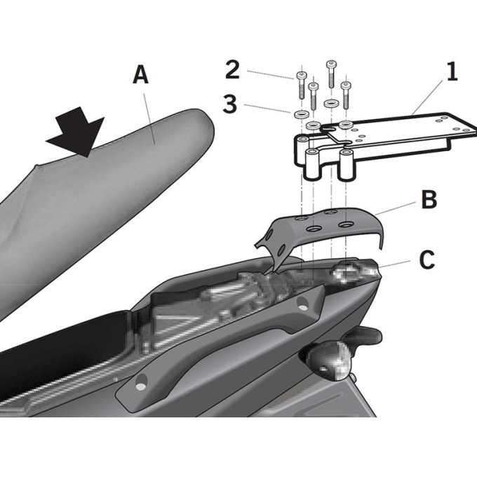 Soporte top case SHAD G0RN56ST para permite montar una…