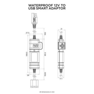 Adaptador impermeable Quad Lock de 12V a USB