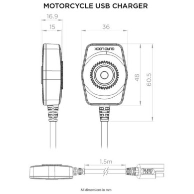 Cargador USB para motos Quad Lock
