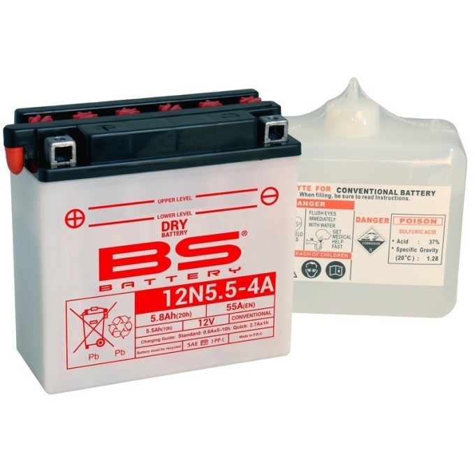 BATERÍA BS BATTERY 12N5.5-4A | BATERÍA MOTO BS BATTERY