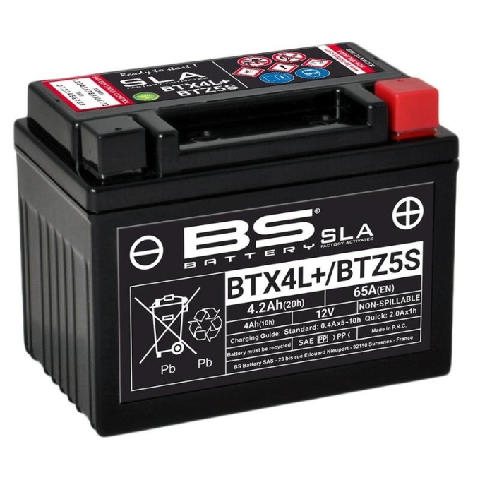BATERÍA BS BATTERY SLA BTX4L+ / BTZ5S (FA) | BATERÍA MOTO BS