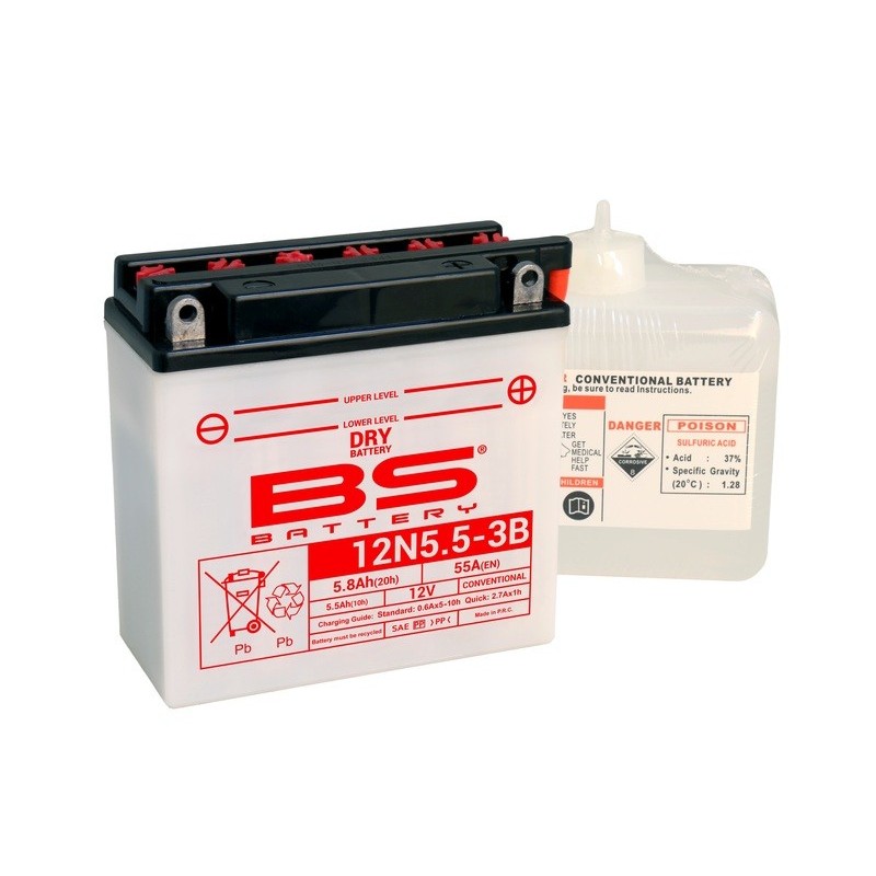 BATERÍA BS BATTERY 12N5.5-3B | BATERÍA MOTO BS BATTERY
