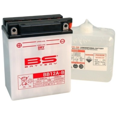 BATERÍA BS BATTERY YB12A-B | BATERÍA MOTO BS BATTERY