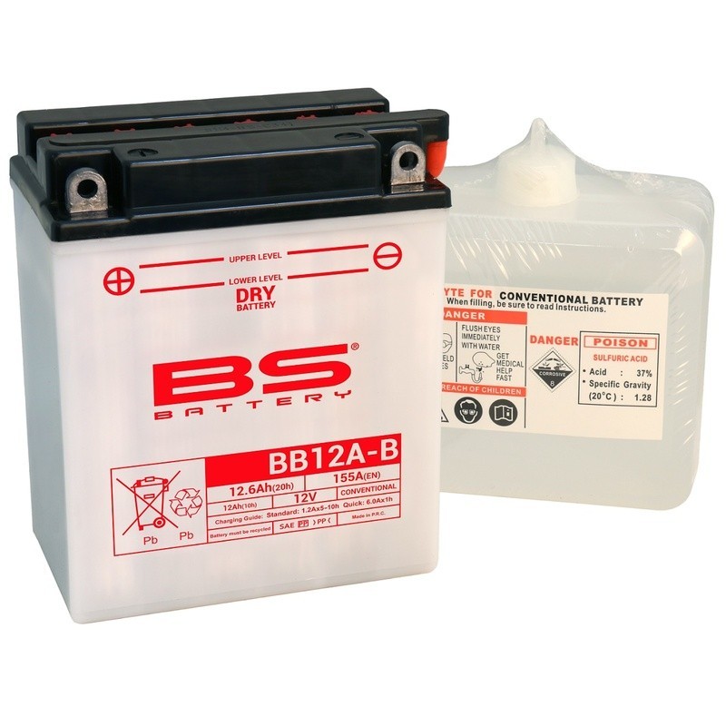 BATERÍA BS BATTERY YB12A-B | BATERÍA MOTO BS BATTERY